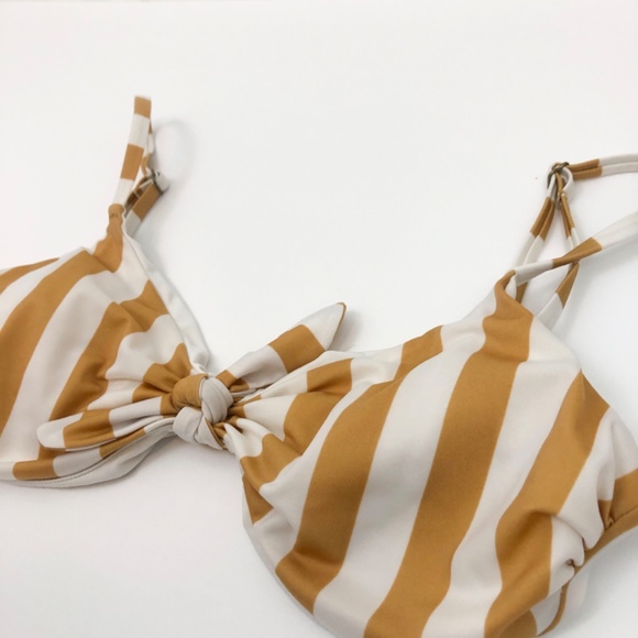 Aeropostale Orange Striped Tie Front Bikini Top - Picture 3 of 8
